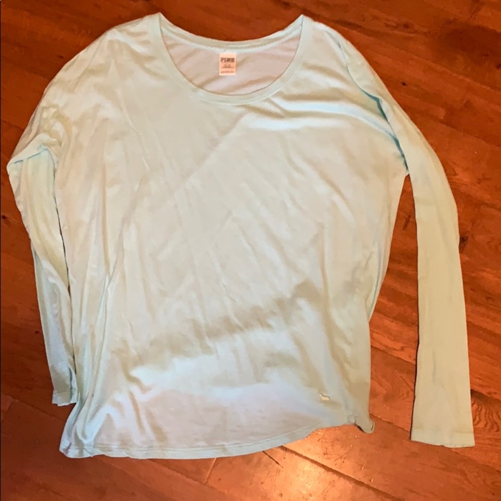 blue victoria’s secret pink long sleeve shirt